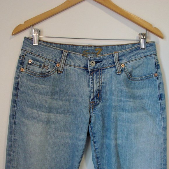 Seven 7 Cropped Ankle Jeans Bootcut Stretch Light Wash Size 28 - Picture 2 of 12